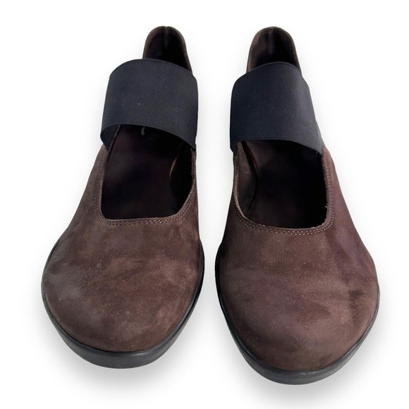 Arche Comfort Pump Heels Womens Sz France 40 US 9 Nubuck Suede Brown Mary Jane - Picture 4 of 11